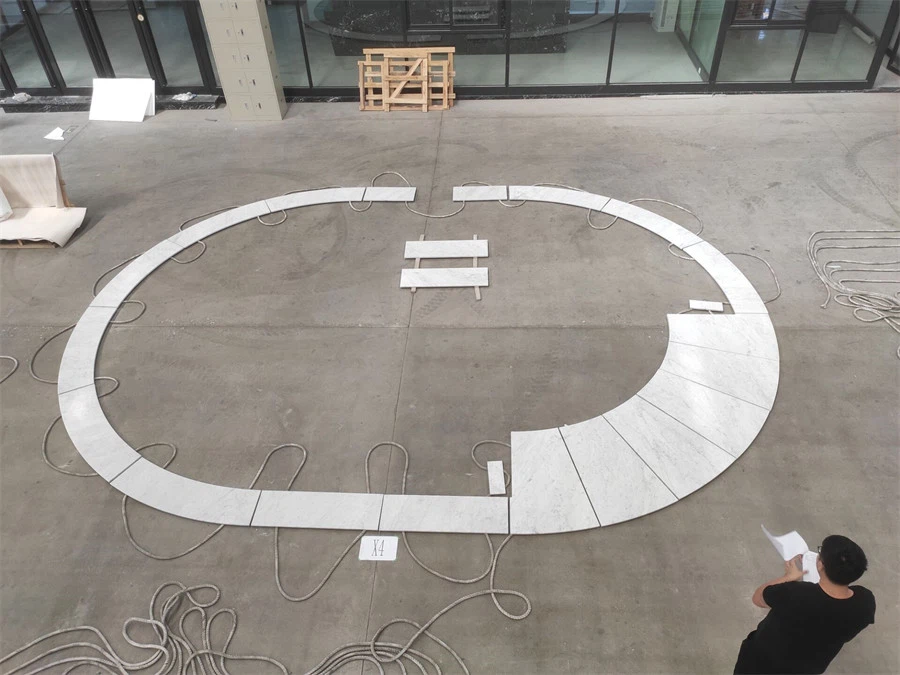 Bianco Carrara marble tiles floor