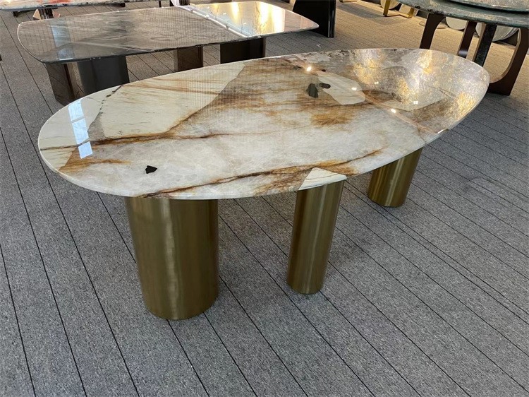 luxury Oval marble dining table for 6 people luxury Oval marble dining table for 6 people