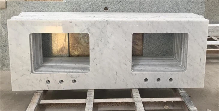Double Sink Marble Countertop