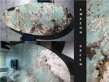 Green Marble Oval Dining Table