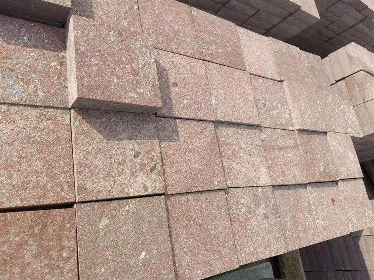 Red porphyry flamed tiles Red porphyry flamed tiles