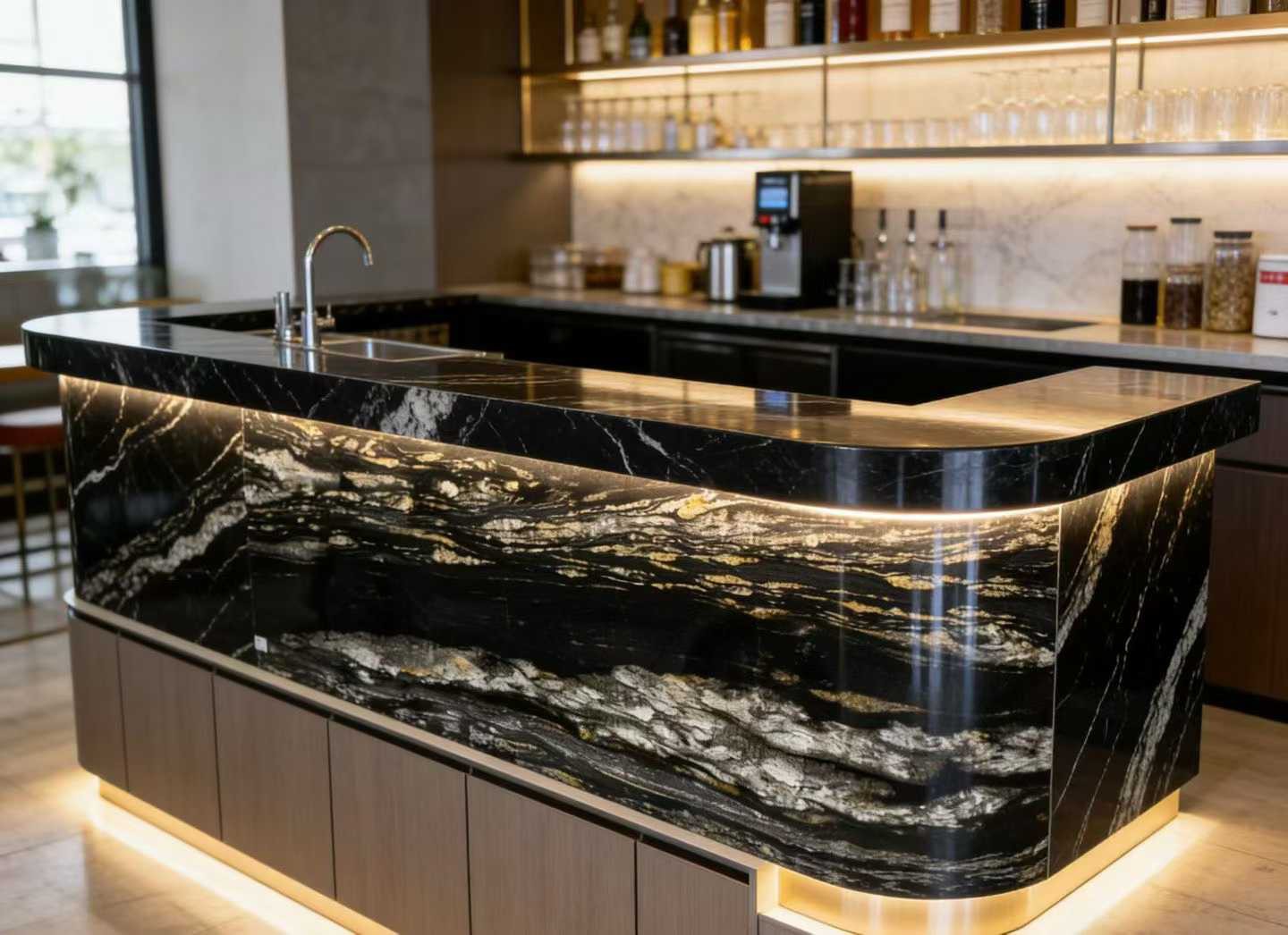 black granite with gold veins for hotel lobby reception desk black granite with gold veins for hotel lobby reception desk