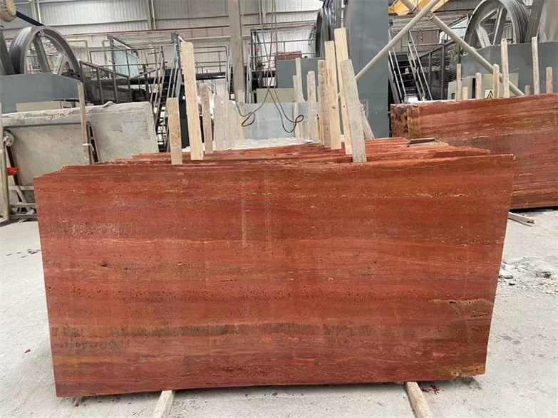 vein cut red travertine slab vein cut red travertine slab