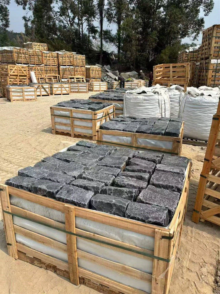 Black Basalt Tumbled Cubes For Driveway Paving Black Basalt Tumbled Cubes For Driveway Paving