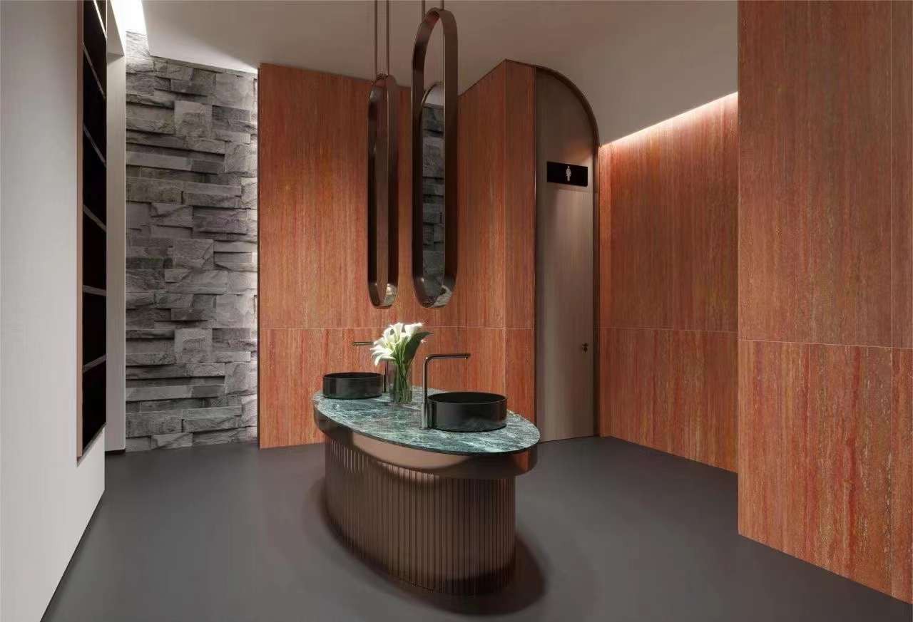 red travertine wall red travertine wall