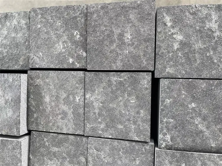 flamed black basalt cubes cobbles flamed black basalt cubes cobbles
