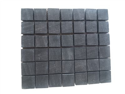 Black Granite Cubes On Mesh